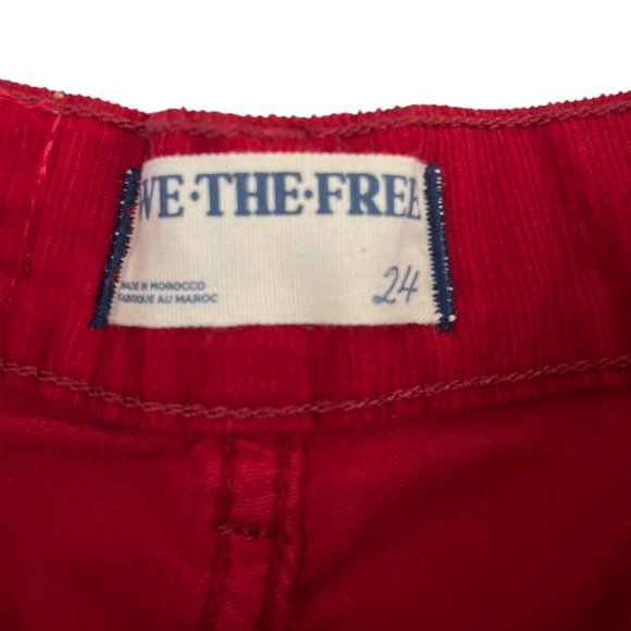 End of Winter Clearance! We The Free Corduroy High Rise Wide Leg Pant Red 24 - Picture 5 of 14